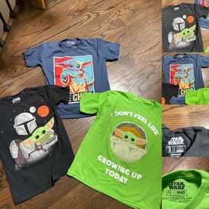 Star Wars baby yoda boys tshirt bundle size 8/M